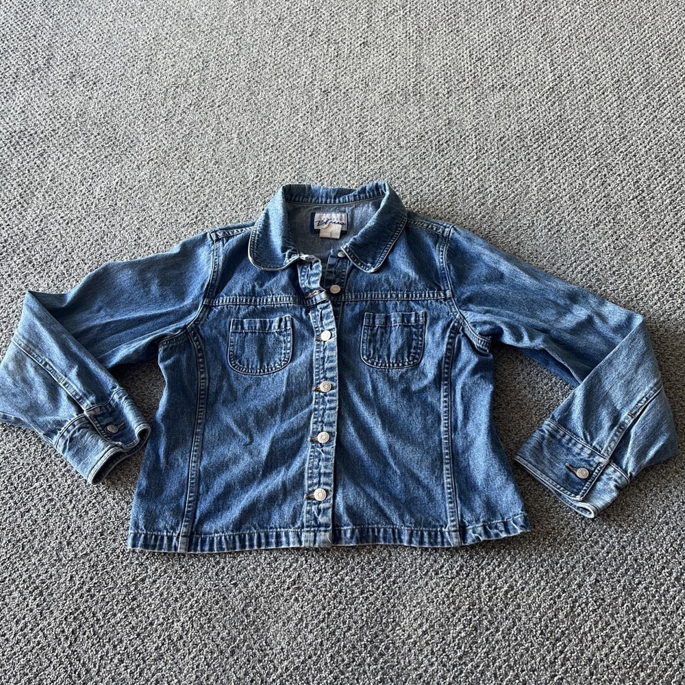 Vintage Y2K Express Blues‎ Fitted  Denim Jean Jacket.  Large